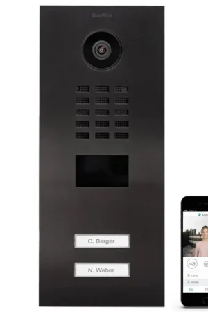 Actieprijs DoorBird IP videofoonset D2102V RVS TITANIUM-FINISH, 2 drukknoppen