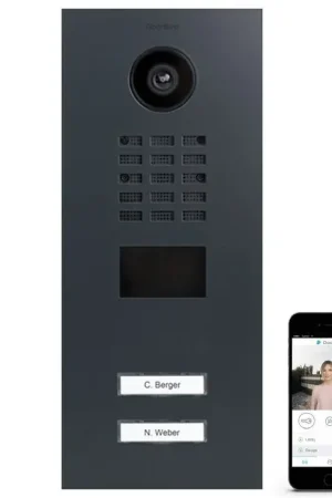Alleen Vandaag DoorBird IP videofoonset D2102V RVS RAL7016, 2 drukknoppen