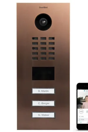 Beperkte Voorraad DoorBird IP videofoonset D2103V RVS BRONS-FINISH, 3 drukknoppen