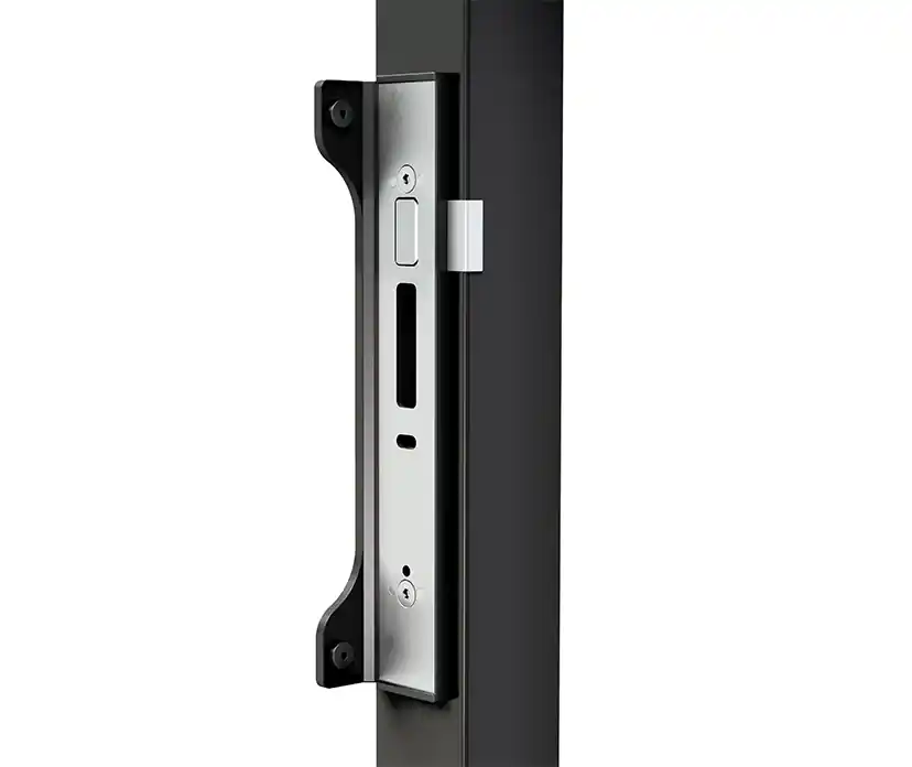 Locinox elektrische insteekslotvanger UNILEC-C-E – RAL9005 – met slagplaat Laatste Versie