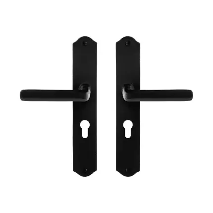 GPF6235.60 smeedijzer zwarte deurkruk Ilo op schild PC55, 238x41x4mm Nu Kopen