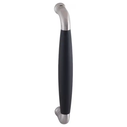 Deurgreep ton model Ika 207mm RVS geborsteld met zwart gebogen Favoriet
