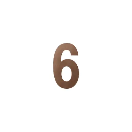GPF Bronze blend huisnummer 6, 150 mm Op = Op