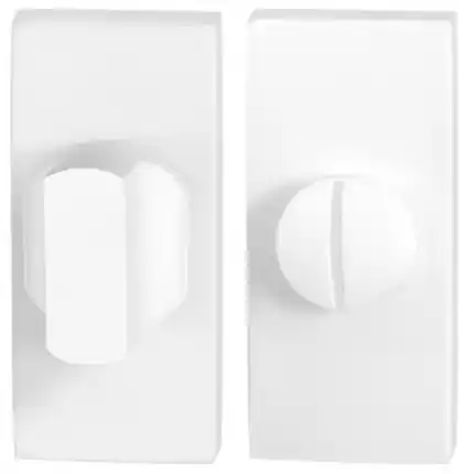 Hoge Kwaliteit Toiletgarnituur 70x32mm stift 5mm wit grote knop rechthoekig
