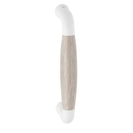 Deurgreep ton model Ika 157mm wit met eiken whitewash gebogen Favoriet