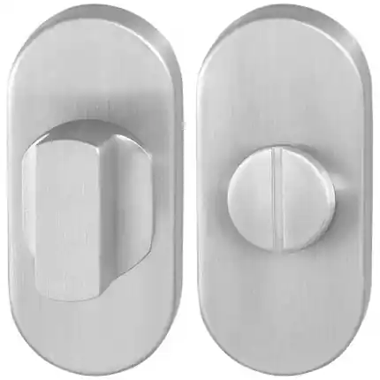 Merkproduct Toiletgarnituur 70x32mm stift 8mm RVS geborsteld grote knop ovaal
