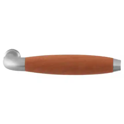 Exclusieve Aanbieding Ika XL deurkruk RVS matgeborsteld/ kersen trapezium gebogen eindknop