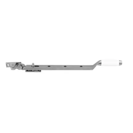 Premium RVS matgeborsteld/ wit Ika raamuitzetter met trapezium eindknop 310 mm