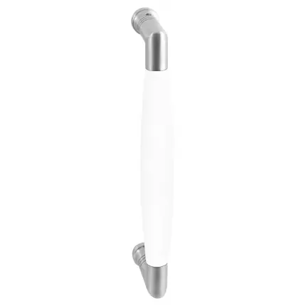 Veilige Betaling Deurgreep ton model Ika 130mm haaks nekje RVS geborsteld met wit