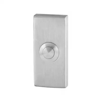 Op = Op Beldrukker rechthoekig 70x32x10 mm RVS geborsteld