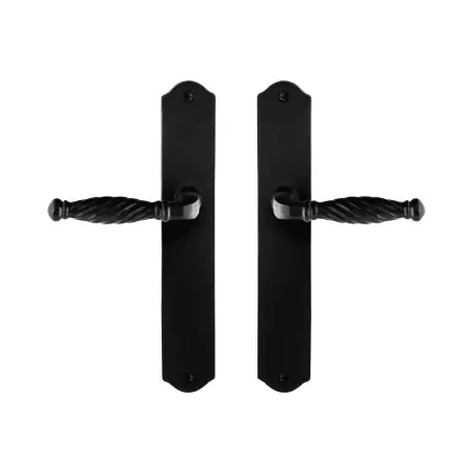 Op = Op GPF6225.60 smeedijzer zwarte deurkruk Tuli op schild PC55, 238x41x4mm