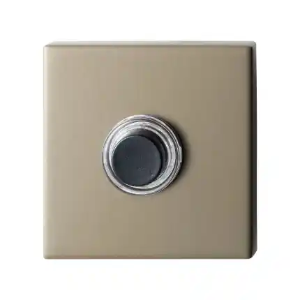 Superprijs Deurbel Champagne blend vierkant 50x50x8 mm zwarte button