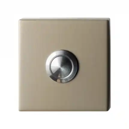 Tijdelijk Beschikbaar Deurbel Champagne blend vierkant 50x50x8 mm RVS button