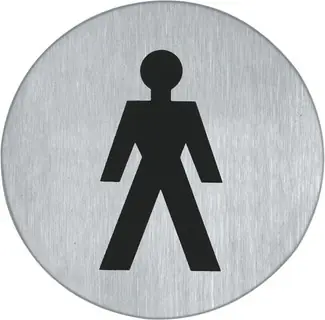 Hete Deal RVS ROND 75MM PICTOGRAM MAN