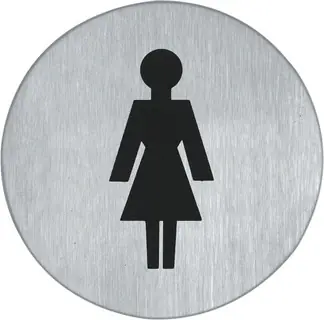 RVS ROND 75 MM PICTOGRAM VROUW Veilige Betaling