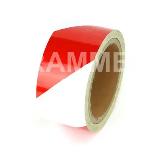 REFLECTERENDE TAPE ROOD/WIT 50MM Bestel Nu