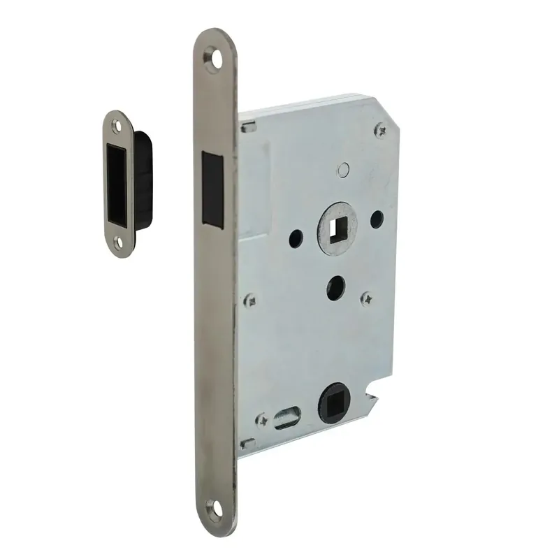 Direct Verzonden Intersteel Woningbouw magneet badkamer/toilet slot 63/8mm Voorplaat Afgerond RVS