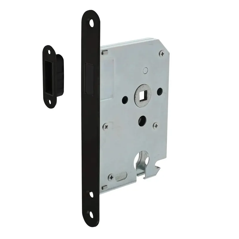 Intersteel Woningbouw magneet cilinder dag- en nachtslot 55mm Voorplaat Afgerond Zwart Betaalbaar