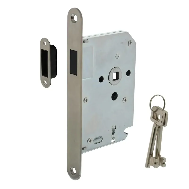 Snelle Levering Intersteel Woningbouw magneet klavier dag- en nachtslot 55mm Voorplaat Afgerond RVS