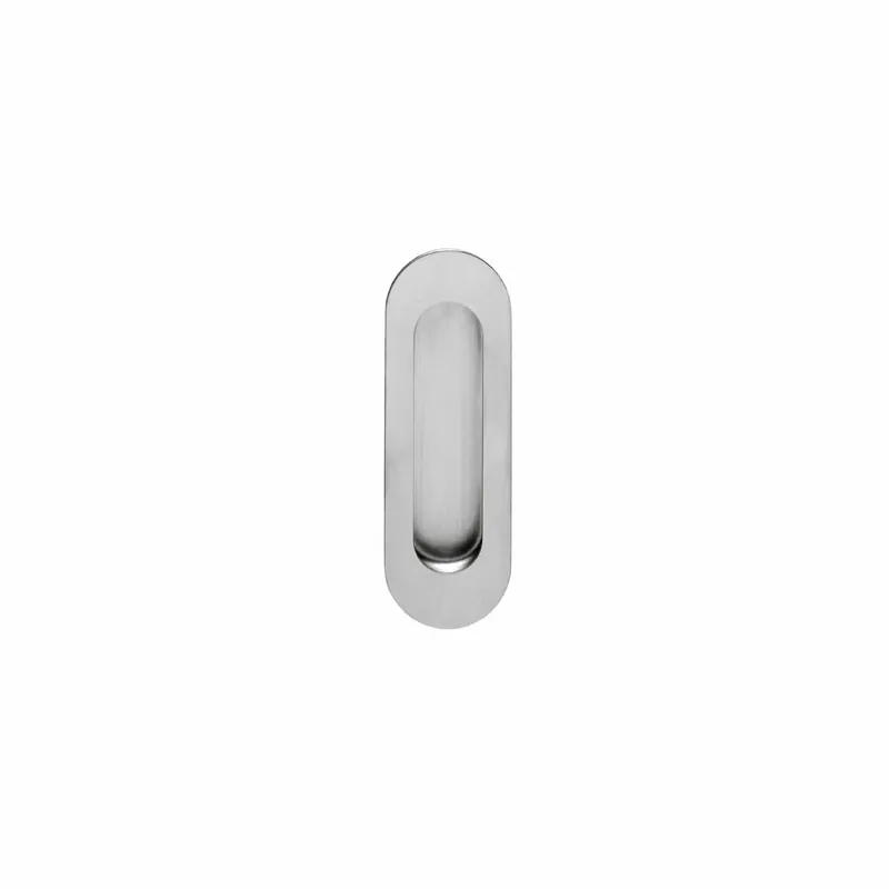 Gecertificeerd Intersteel Schuifdeurkom 120x40mm Ovaal Blind RVS Geborsteld