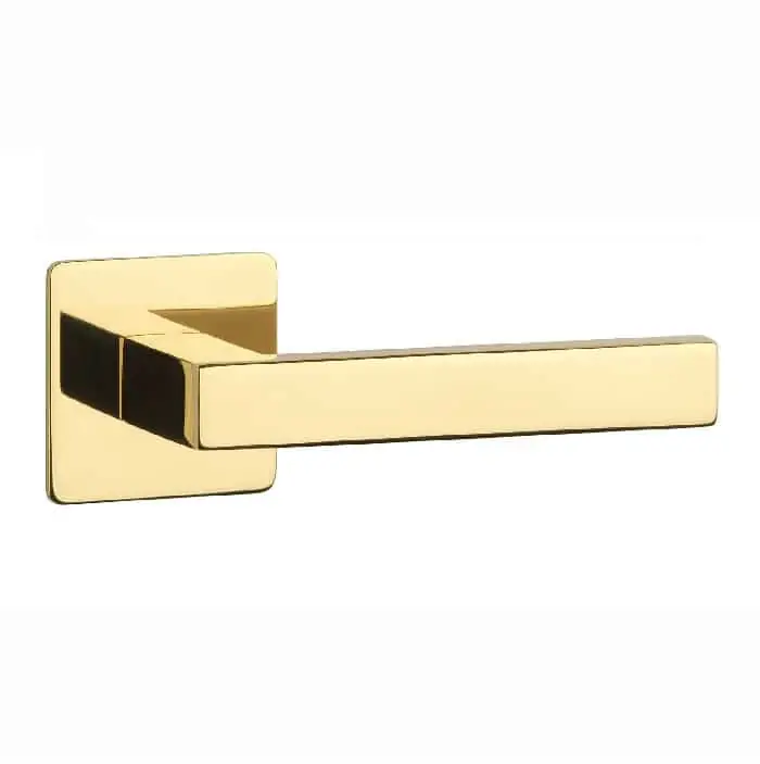 Gereduceerde Prijs STERK Deurkrukken KVADRAT 1760 ultra dun 3mm goud gepolijst PVD