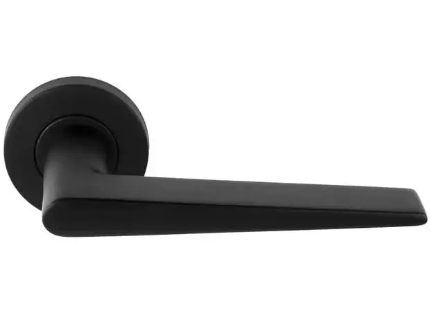 Dagaanbieding Deurkruk Lintora ronde rozet Zwart mat