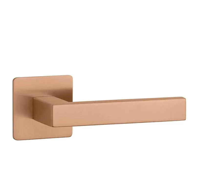 Flitsaanbieding STERK Deurkrukken KVADRAT 1760 ultra dun 3mm koper PVD