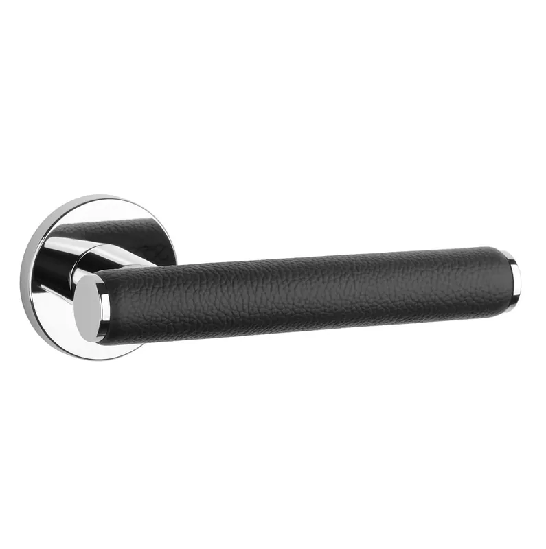 Uitverkoop Aprile Egeria Rond – Chroom gepolijst /zwart leer
