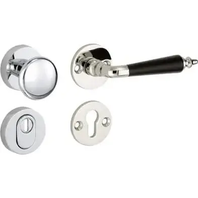 Snelle Levering Artitec Mi Satori SKG3 knop/kruk op rozet Antique ebben m/ KTB glans nikkel / glans chroom