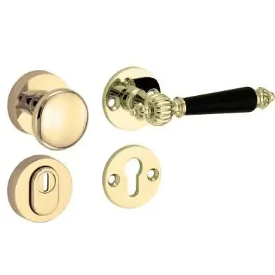 Artitec Mi Satori SKG3 knop/kruk op rozet Nouveau ebben m/ KTB messing gelakt/messing PVD Gecertificeerd