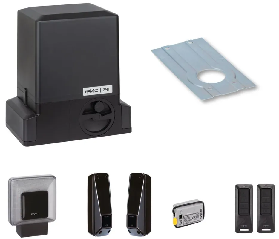 FAAC KIT 741C FDS Elektromechanische schuifpoortaandrijving 230V voor vleugels tot 900Kg Merkproduct