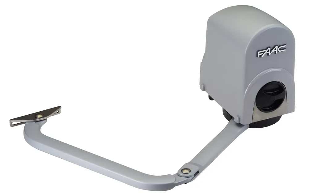 Tijdelijk Beschikbaar FAAC 391 E MASTER 24V Elektromechanische hekopener 24V DC met knikarm