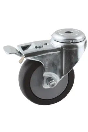 zwenkwiel grijs rubber met gat en rem Shop Nu