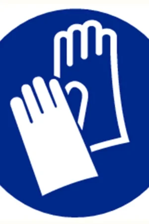 Gecertificeerd gebodssticker vinyl blauw/wit