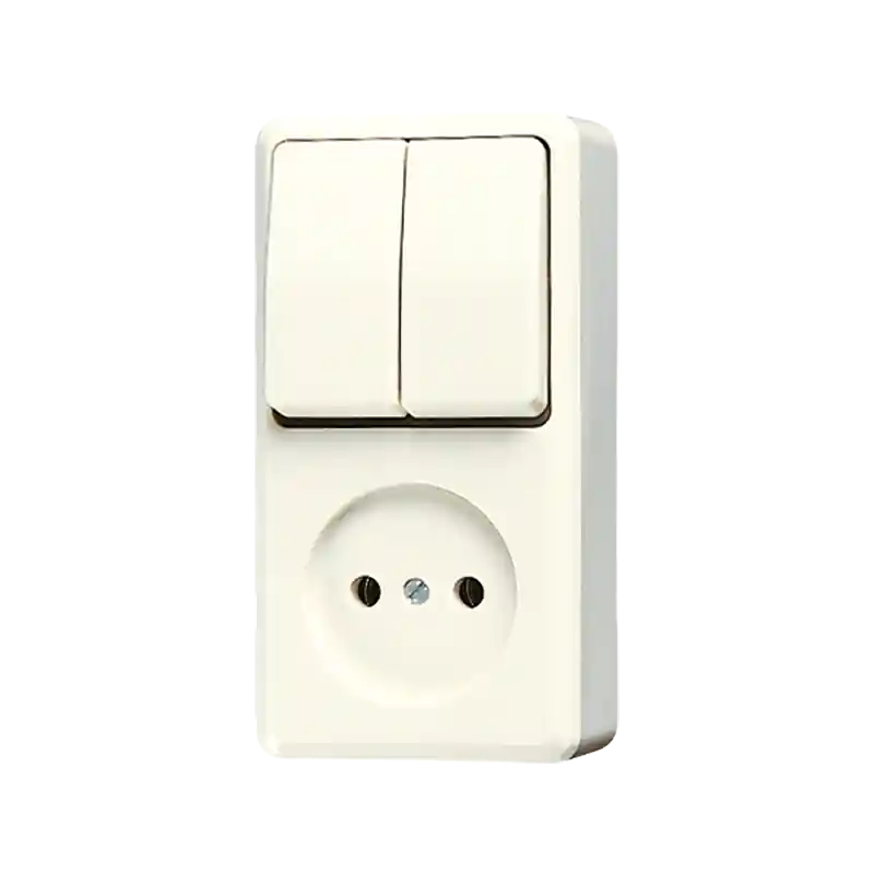 Hete Deal contactdoos+schakel serie opbouw jung